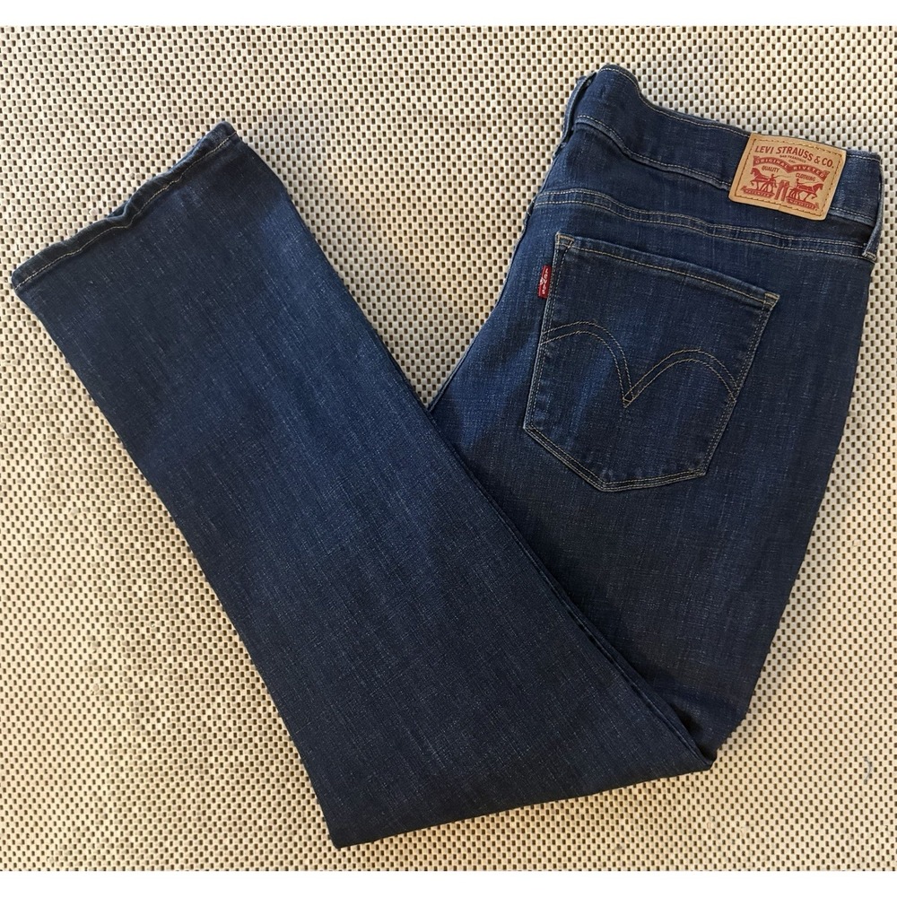 Levis Mens Classic Straight Leg Size 34 5 Pocket Stretch Jeans Dark Wash